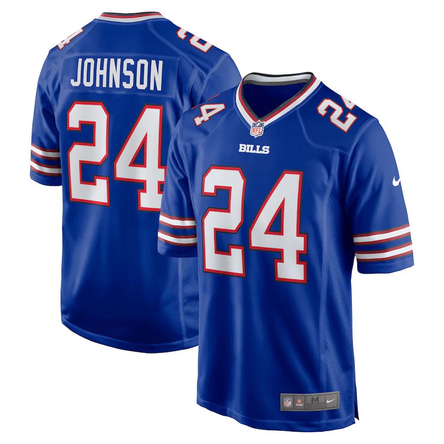 Men Buffalo Bills 24 Taron Johnson Nike Royal Game NFL Jersey